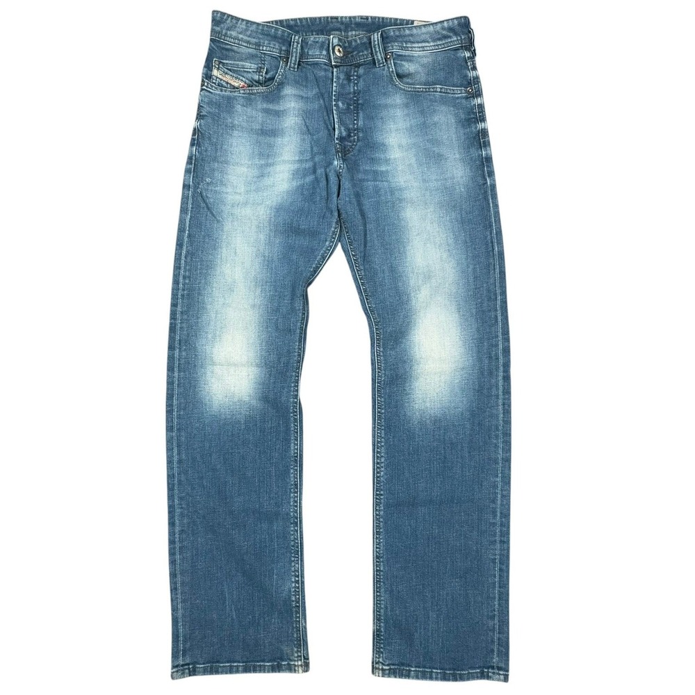Diesel Larkee Relaxed Jeans Mens 31 Blue Button Fly Stretch Straight Denim 0836X